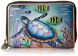 Anuschka damska skóra ręcznie malowany kredyt, uchwyt na wizytówki - Portfele - miniaturka - grafika 1