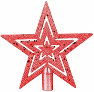 Ozdoby bożonarodzeniowe - Gwiazda choinkowa czerwona z brokatem - 1 szt. - miniaturka - grafika 1