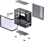 Obudowy komputerowe - Obudowa Jonsbo D200 Midi-Tower, mATX, Tempered Glass, Mini Temp Display - czarny D200 BLACK - miniaturka - grafika 1