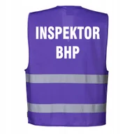 Odzież robocza - Kamizelka odblaskowa Portwest fioletowa L/XL z nadrukiem INSPEKTOR BHP - miniaturka - grafika 1