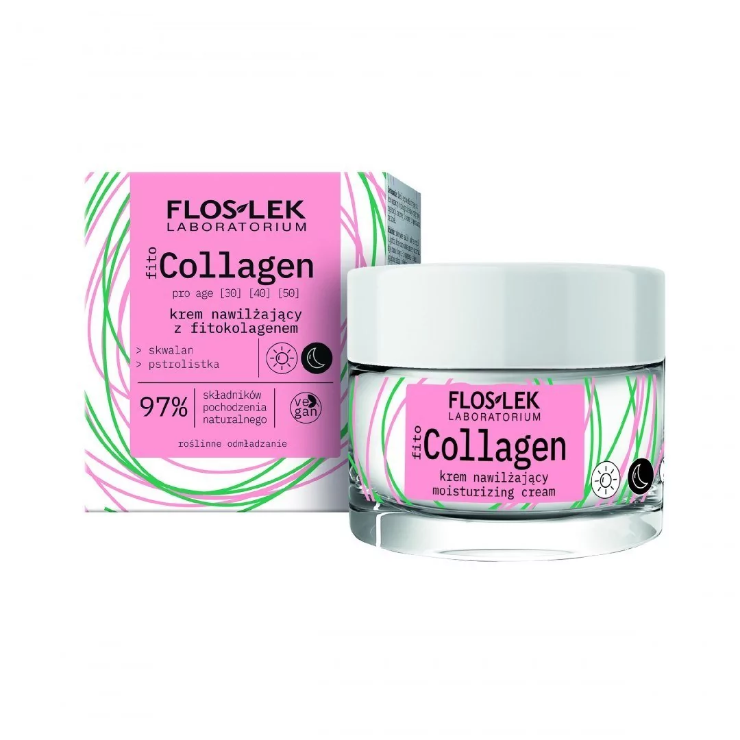 Flos-Lek fitoCollagen Pro Age krem nawilżający z fitokolagenem na dzień i na noc 50 ml