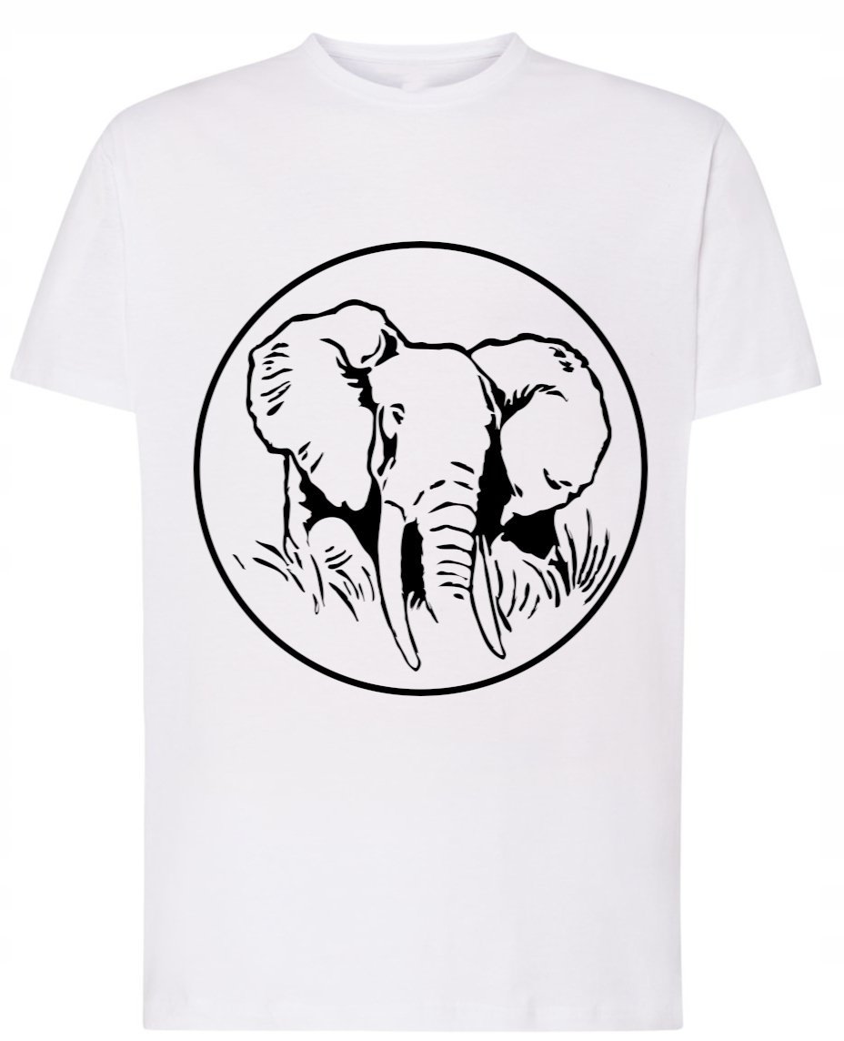 T-Shirt męski nadruk Zwierzęta Słoń r. M
