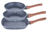 Zestawy garnków i patelni - Komplet 3 aluminiowych patelni z powłoką granitową T8-S01 - miniaturka - grafika 1