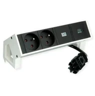 Gniazdka elektryczne - BACHMANN DESK2 2xUTE 1xUSB C 30W 0.2m GST18 RAL9010 - miniaturka - grafika 1