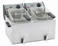 Frytownice gastronomiczne - Roller Grill Frytownica nastawna 2-komorowa z kranem 2x8 L - miniaturka - grafika 1
