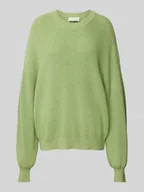 Swetry damskie - Sweter z dzianiny o kroju oversized z okrągłym dekoltem model ‘Acentia’ - miniaturka - grafika 1