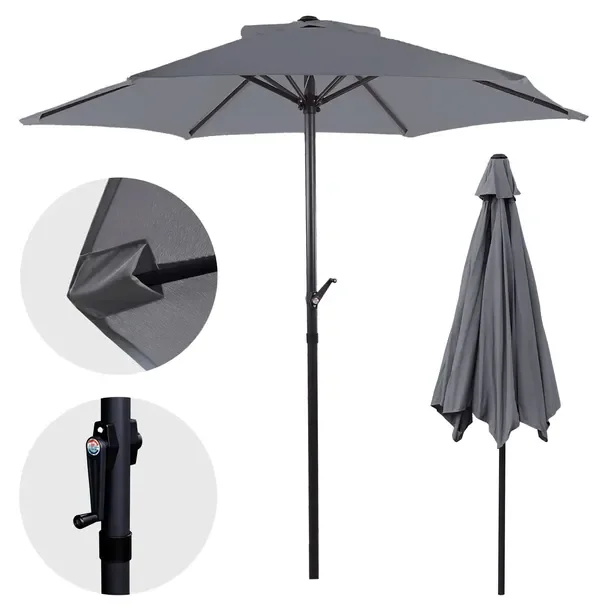 Parasol Ogrodowy 300 Cm Wodoodporny Mocny Solidny Składany Z Korbką
