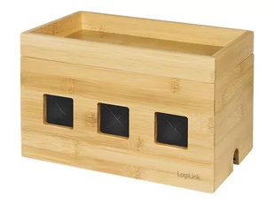 LOGILINK KAB0076 Cable box 255x140x165 mm bamboo - Wtyczki i adaptery - miniaturka - grafika 1