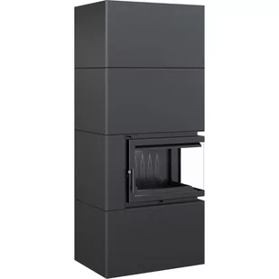 Kratki.pl SIMPLE 8 BS PRAWY Z ZABUDOWĄ BOX STALOWY - CZARNY SIMPLE/BOX/P/S/BLACK - Akcesoria kominkowe - miniaturka - grafika 1