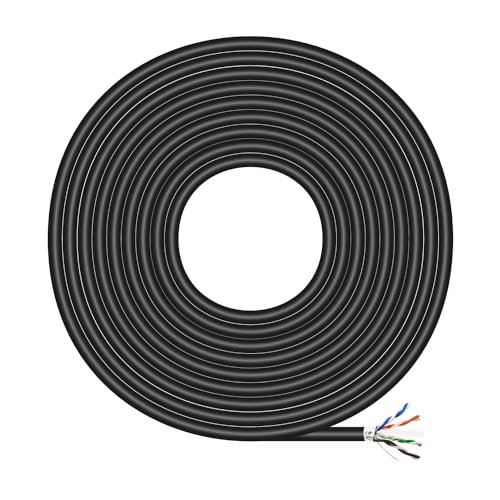 AISENS - A135-0674 - Wodoodporny zewnętrzny kabel sieciowy RJ45 Cat.6 FTP sztywny AWG24, czarny, 305M