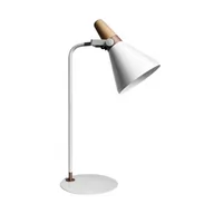 Lampy stojące - Zuma Line Skandynawska LAMPKA stojąca H1833 metalowa LAMPA reflektorek stołowy regulowany na biurko biały brązowy H1833 - miniaturka - grafika 1