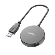Huby USB - Dudao Dudao 4w1 rozdzielacz HUB USB - 1x USB 3.2 Gen 1 / 3x USB 2.0 adapter z kablem czarny (A15B) - USB Typ A (męski) USB Typ A (żeński) A15B - miniaturka - grafika 1