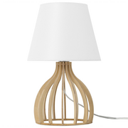 Lampy stojące - Beliani Lampa stołowa biała AGUEDA - miniaturka - grafika 1