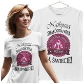 Walentynki - KOSZULKA DLA DZIEWCZYNY NA WALENTYNKI PREZENT SMAKOSZKA WINA - miniaturka - grafika 1