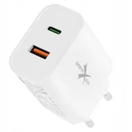 Ładowarki do telefonów - ŁADOWARKA SIECIOWA 20W USB TYP-C (PD) + USB (QC) - miniaturka - grafika 1