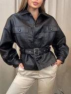 Kurtki damskie - Kurtka z ekoskóry Nero - miniaturka - grafika 1