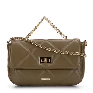 Damska torebka pikowana w kwadraty na łańcuszku mała zielona - Torebki damskie - miniaturka - grafika 1