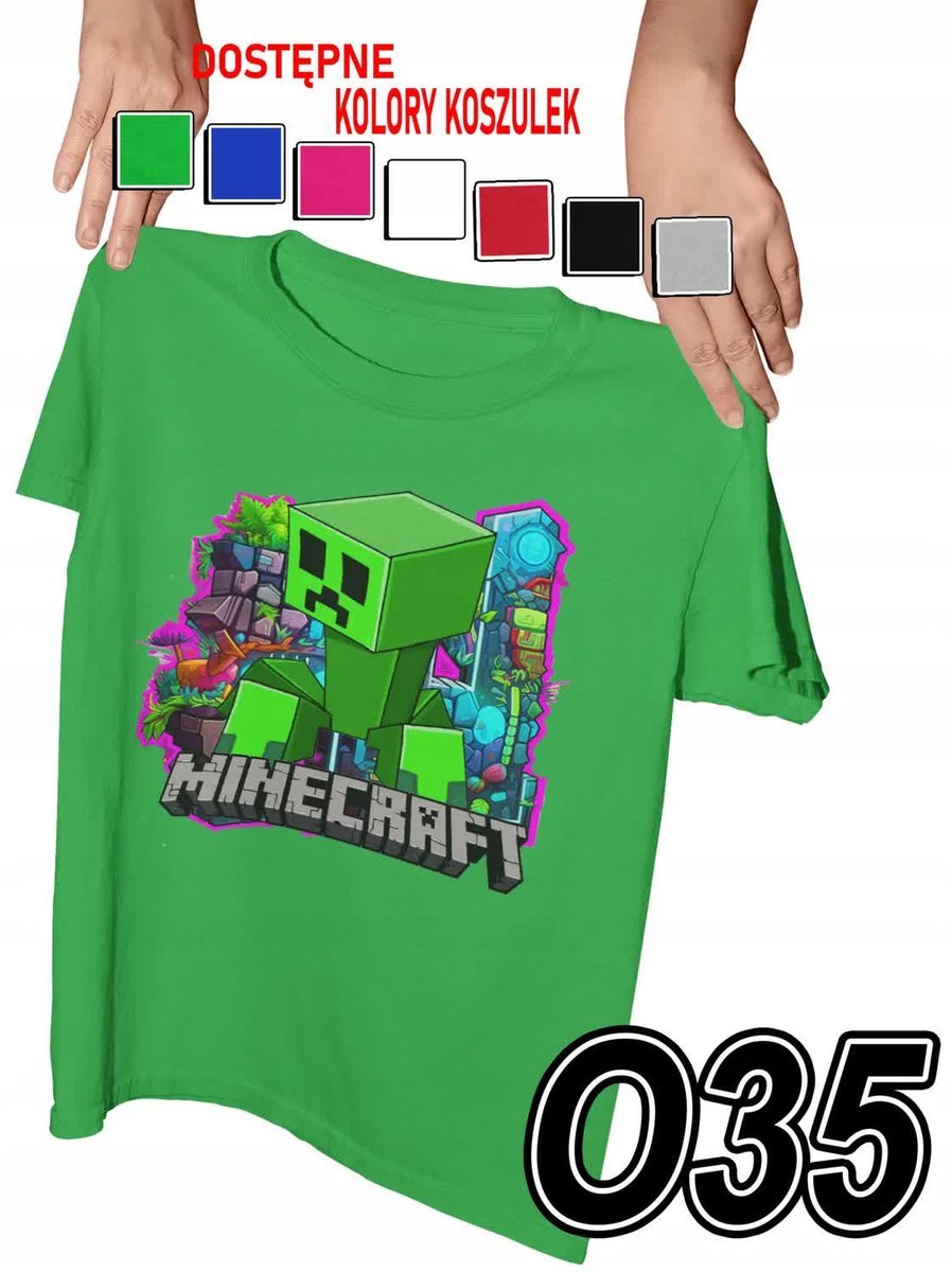 Koszulka Dziecięca Z Nadrukiem Znane Gry Mainkraft Steve Różne - M 134-140