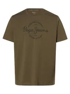 Koszulki męskie - Pepe Jeans Koszulka męska - Craigton Mężczyźni Bawełna zielony nadruk, XXL - miniaturka - grafika 1