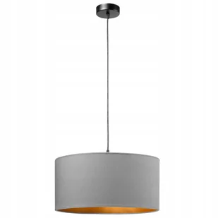 Lampa wisząca Pojedyncza Loft maxi Abażur szary złoty - Lampy sufitowe - miniaturka - grafika 1
