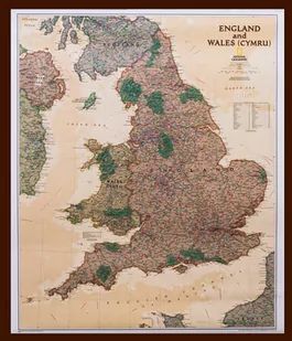 National Geographic. Anglia i Walia. Mapa ścienna polityczna. Executive, 1:868 420 - Atlasy i mapy - miniaturka - grafika 1