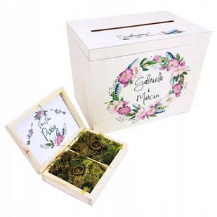 B1 BOHO ZESTAW PUDEŁKO na OBRĄCZKI + KOPERTY ŚLUB - Wesele i ślub B1 BOHO ZESTAW PUDEŁKO na OBRĄCZKI + KOPERTY ŚLUB - Wesele i ślub - miniaturka - grafika 1