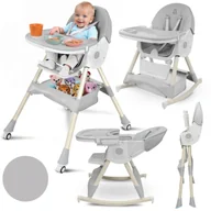 Krzesełka do karmienia - KRZESEŁKO DO KARMIENIA BUJACZEK SEZAMEK 6W1 SZARE - miniaturka - grafika 1