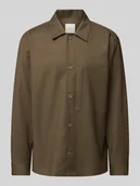 Kurtki męskie - Kurtka koszulowa o kroju regular fit z kołnierzykiem typu kent i dodatkiem wiskozy - miniaturka - grafika 1