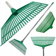 Grabie i motyki - Grabie Ogrodowe Do Liści Trawy Lekkie Plastikowe Trzonek Aluminium 40Cm - miniaturka - grafika 1