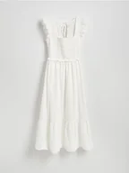 Sukienki - Reserved - Sukienka midi - złamana biel - miniaturka - grafika 1