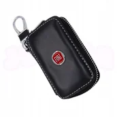 Etui na klucze - SKÓRZANE ETUI na klucze FIAT logo KLUCZYK samochodowy ELEGANCKI brelok - miniaturka - grafika 1