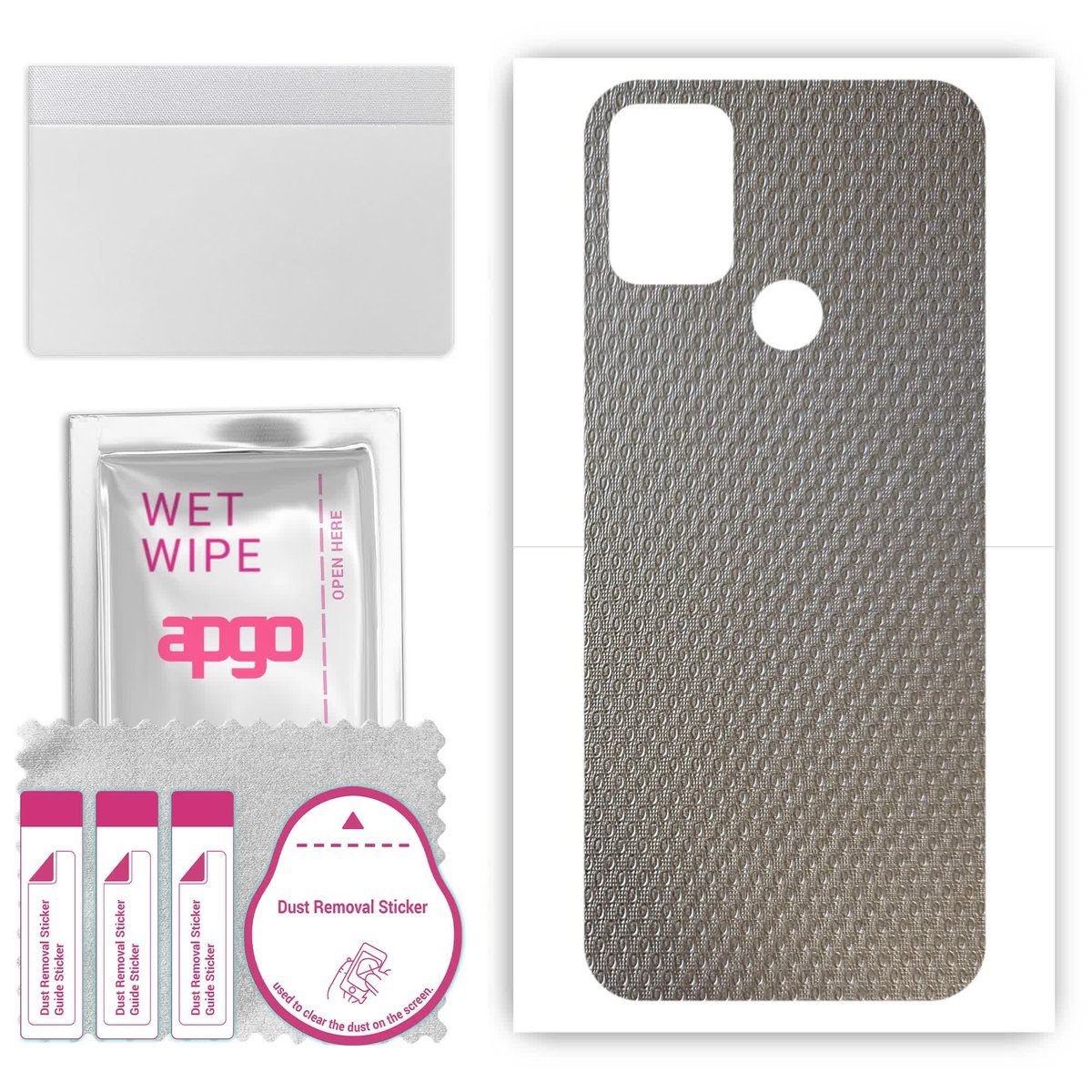 Folia naklejka skórka strukturalna na TYŁ do HTC Wildfire E2 Play - Aluminium krople - apgo SKINS