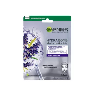 Garnier HYDRA BOMB TISSUE MASK - SUPER HYDRATING & DETIRING - Nawilżająco maska na tkaninie - Lawenda & Kwas Hialuronowy - Maseczki do twarzy - miniaturka - grafika 1