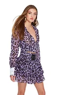 Spódnice - Trendyol Damska mini spódnica typu skater o linii A, Liliowy - wielokolorowy, 62 - miniaturka - grafika 1