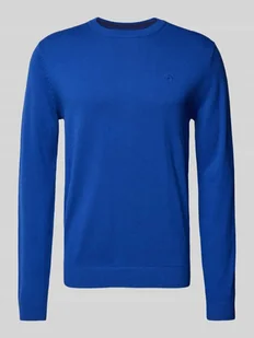 Sweter z dzianiny z wyhaftowanym logo model ‘BASIC’ - Swetry męskie - miniaturka - grafika 1