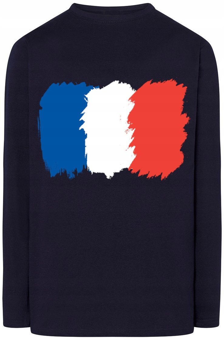 Francja Flaga Męska Modna Bluza Longsleeve R.XXL