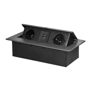 Grafitowe Gniazdo Blatowe Schuko Wpuszczane Z Wejściem Usb A+C Or-Gm-9034(Gs)/Gr Orno - Gniazdka elektryczne - miniaturka - grafika 1