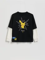 Bluzy dla chłopców - Reserved - Longsleeve Pokémon - czarny - miniaturka - grafika 1
