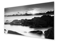 Dekoracje domu - Panel kuchenny HOMEPRINT Czarno biały pejzaż morza 120x60 cm - miniaturka - grafika 1