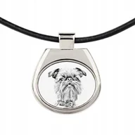 Naszyjniki - Gryfonik belgijski Naszyjnik z psem + grawer - miniaturka - grafika 1