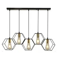Lampy sufitowe - Wisząca lampa na listwie Honey  Abigali plaster miodu czarna ABIGALI-LWH-5XE27 - miniaturka - grafika 1
