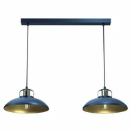 Lampy sufitowe - Milagro Lampa wisząca FELIX NAVY BLUE/GOLD 2xE27 MLP7715 - miniaturka - grafika 1