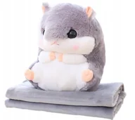 Maskotki i pluszaki - Chomik Maskotka DUŻA pluszak 3W1 PODUSZKA Z KOCEM Chomik - miniaturka - grafika 1