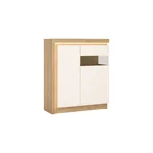 Kredensy - Kredens Prawy LYOV04 P Lyon J Meble Wójcik Biały, Dąb Riviera Jasny - miniaturka - grafika 1