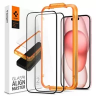 Szkła hartowane na telefon - Szkło hartowane SPIGEN ALM Glass FC do Apple iPhone 15 Plus (2 szt.) Czarny - miniaturka - grafika 1