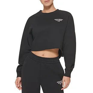 DKNY Damska koszulka sportowa Hd Mini Logo Cropped Pullover Shirt, czarny, L - Koszulki i topy damskie - miniaturka - grafika 1