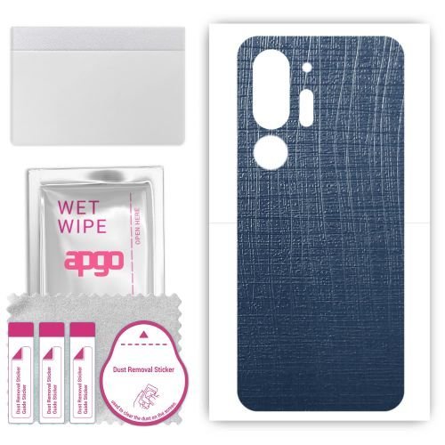 folia naklejka skórka strukturalna na TYŁ do HTC U24 Pro - Tkanina Granatowa - apgo SKINS