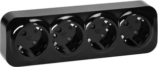 Gniazdo poczwórne ToDo 2P+Z Schuko IP20, 16A, 230V AC, czarny, 8 sztuk - Gniazdka elektryczne - miniaturka - grafika 1