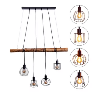 Żyrandol Woodland 4-punktowa klatkowe klosze - Lampy sufitowe - miniaturka - grafika 2