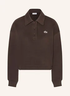 Lacoste Koszulka Polo Z Materiału Dresowego braun - LACOSTE - Koszulki i topy damskie - miniaturka - grafika 1
